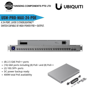 Ubiquiti Unifi USW Pro Max 24 PoE 24-Port POE++ Layer 3 Etherlighting Switch (USW-Pro-Max-24-PoE) -1 YEAR WARRANTY