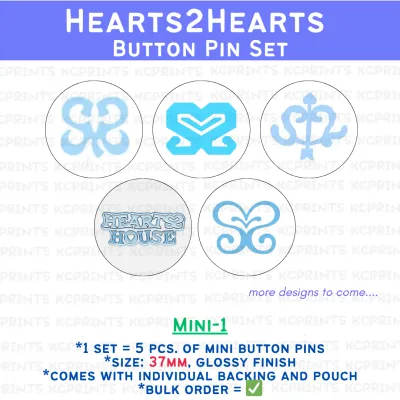 [FANMADE] Hearts2Hearts Button Pin Set Rude H2H Can Badge Concert Freebie