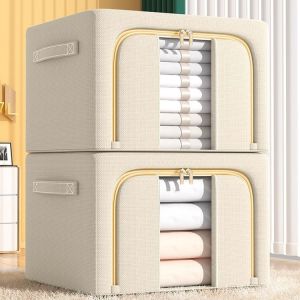 Transparent clothing and quilt storage household Oxford cloth storage fabric organizer large storage container