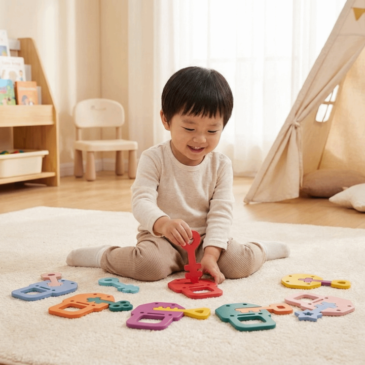 LOPU Nhận thức về màu sắc Trò chơi ghép chìa khóa cho bé Kết hợp hình ...
