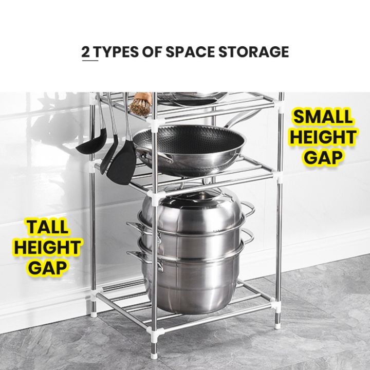 F&F:%20Cala%20Kitchen%20rack%20stainless%20steel/dish%20rack/pan%20rack/pot%20rack/rak%20dapur/rak%20barang%20dapur%20-%20Image%204
