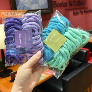 【PCWFKef】 50 cái bộ đàn hồi tóc ban nhạc Cô Gái Tóc Phụ Kiện Đầy Màu sắc Nylon Headband trẻ em scrunchie Quà Tặng