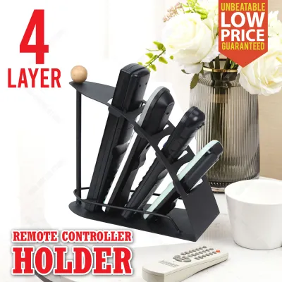 TV Remote Controller Stand Holder Storage Organizer Space Saving 4 Compartments / Rak Simpan Alat Kawalan Jauh