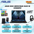 Laptop gaming Asus Rog Zephyrus Duo 16 GX650PZ RTX4080 12GB Ryzen 9 7945HX 32GB 2TB Win11 free OHS 16.0QHD 240HZ. 
