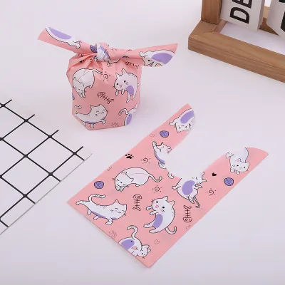10PCS Bunny Ear Cookie Candy Loot Bag Giveaway Plastic bags souvenir gift bags