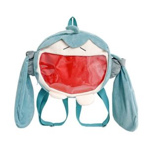 Cartoon Hatsune Miku Plush Backpack Student Messenger Bag Fluffy Stuffed Shoulder Bag For Girl Gifts