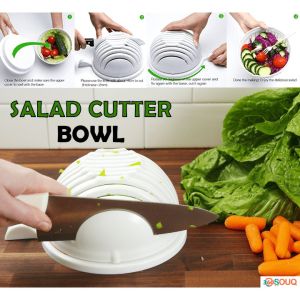 Salad Cutter Bowl Fruit Slicer Healthy Fresh Vegetable Make Salad in 60 Second Alat Mangkuk Pemotong Salad