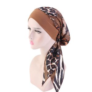 BAGUO Dành cho Nữ Bọc tóc Hijab Mũ ngủ Mũ quấn Mũ nữ Mũ khăn xếp Nắp ca-pô mềm mượt Khăn trùm đầu Băng đô co giãn
