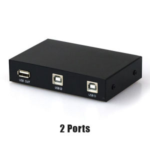 USB Printer Sharing Device 4 In 1 Out Printer Sharing Device 4-Port Manual KVM Switching Splitter Hub Converter 4 In 1 Out HUB USB Splitter Box Automatic Switcher Adapter for Computer Scanner Printer