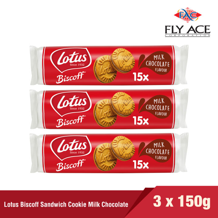 Lotus Biscoff Sandwich Cookie Milk Chocolate 150g x 3 Lazada PH