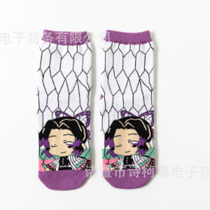 LZ71 Demon Slayer Socks Breathable Korean Fashion Cotton Socks Cartoon Pattern Tanjirou Nezuko Zenitsu L71Z