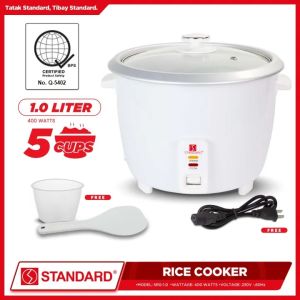 Standard Rice Cooker SRG-1.0L | 5 cups 1 Liter Capacity Rice Cooker SRG1.0L SRG 1.0L with Measuring Cup & Rice Ladle
