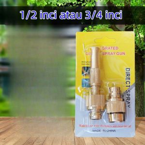 Semprotan Air Lurus 1/2 Inch 3/4 Inch Kuningan Hose Nozzle Kepala Semprotan Cuci Mobi