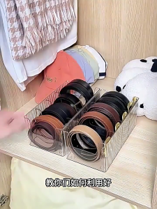 Modern PET Storage Tray For Accessories Belts Ties Multi Layer Transparent Home Organization Organiser