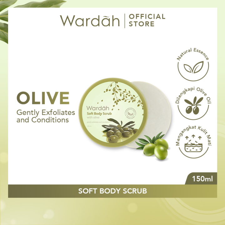 Wardah Soft Body Scrub with Olive 240 ml Scrub Badan Dilengkapi