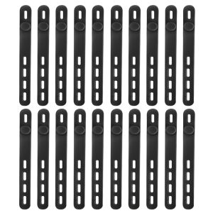 20Pcs Silicone Cable Ties Reusable Travel Cable Wires Organizer with 4 Adjustable Holes For Home Office Desk Tidy Management