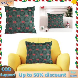 【Vodool Auto Center】Stylish Cushion Covers for Sofa Couch with Bow Tie Embellishment in Soft Material