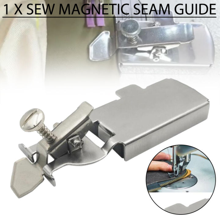 2PCS Magnetic Seam Guide For Sewing Machine - Strong Magnet, Scale Markings, Sewing Accessory