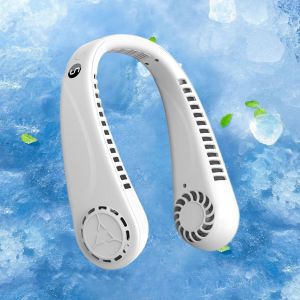 🔥 sg ready stock🔥 Portable Fan USB Rechargeable Bladeless Neck Fan 2000mAh Outdoor Cooling Hanging Neck Mini Fan 迷你风扇 挂脖风扇