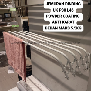 Jemuran Dinding Besi Lipat Hemat Tempat 5 Tier Ukuran 77x46x18cm WMO IF2351