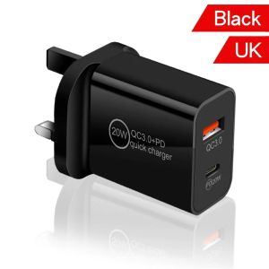 UK 2PIN PlugCharge 20W Multi plug Usb Adapter Plug Type C USB C Charger Power Adapter For Universal All Smartphone Tablet
