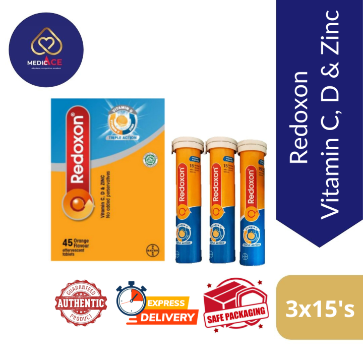 Redoxon Vitamin C, D & Zinc Triple Action Effervescent Tablet Orange