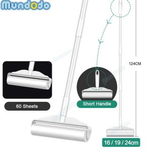 SG Seller Long and short dual-purpose hair sticking device with detachable long rod felt roller Lint Roller Cleaner LargerHair Remover Roller for Sofa Carpet Dust Roller Sticky Tearable Brush Cleaning(A roll of 60 SHEETS )