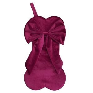 MAOMEI Nhung Tất Giáng Sinh có nơ Trang trí nhà cửa Hài hước Tất treo cây thông Noel dây chuyền Hình dạng xương Đồ trang trí Giáng sinh Lan can cầu thang