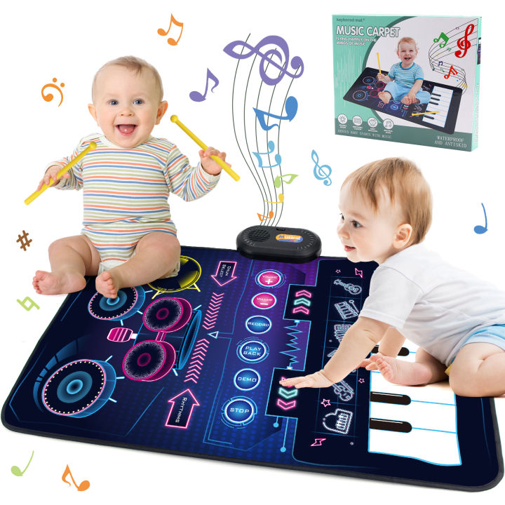 2-in-1 Music Play Mat for Kids Toddlers Floor Piano Keyboard Jazz