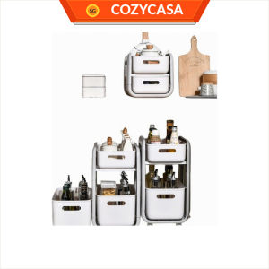 【COZYCASA】Push Pull Drawer Rack Shelf Movable Slim Rack Kitchen Storage Big Capacity Organizer