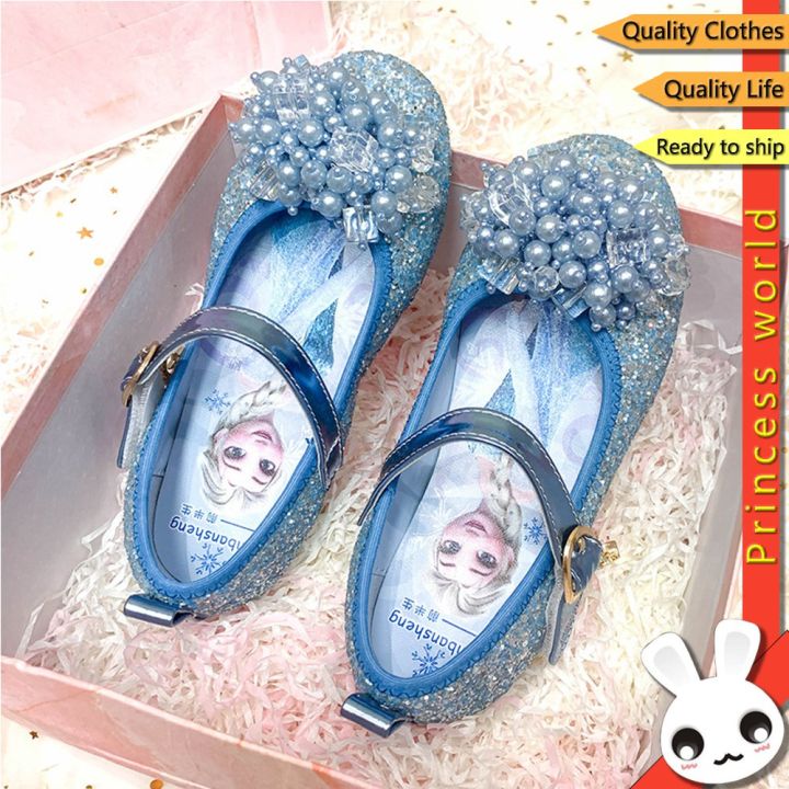 Girls Shoes Crystal Pearl Princess Shoes Low Heels Softsole Shoes