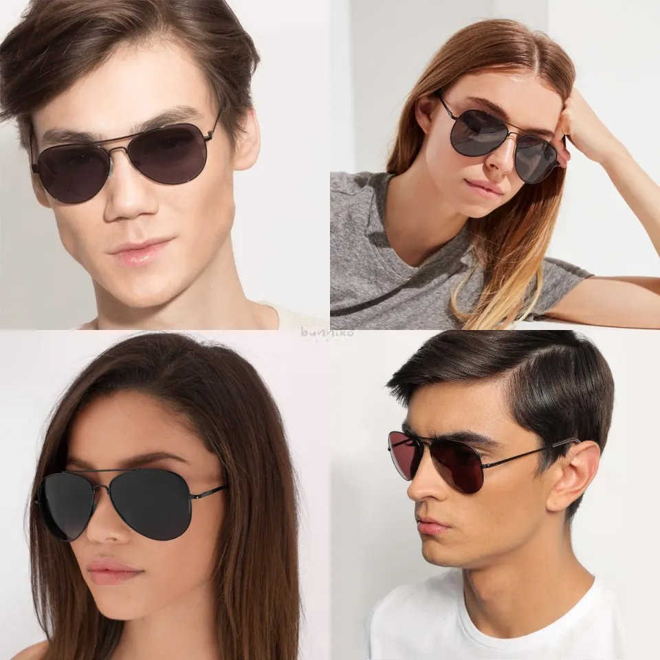 thumbnail image 2 of 999Sunglasses Retro Pilot Aviator Sunglasses – Color Tinted Lenses – Metal Frame, Unisex 2 of 6