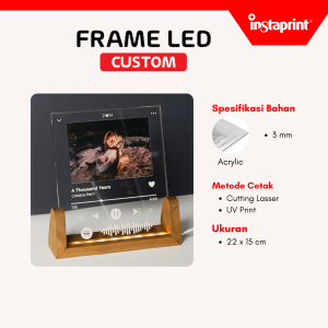 Custom Photo Acrylic Spotify Polaroid + LED Stand | Kado Ulang Tahun Graduation Wedding Anniversary Plakat Wisuda  4.9Personalised gift lampu tidur hias custom foto