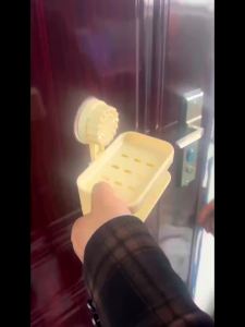 Suction Cup Soap Dish No-Drill Wall-Mounted Storage Rack Household Bathroom Organizer