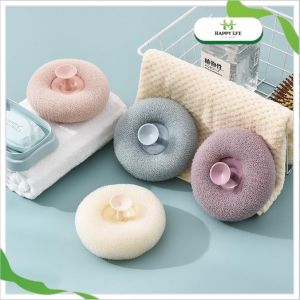 Bông Tắm Hít Tường Có Đế Hút – Bông Tắm Lưới Tròn Massage Tẩy Tế Bào Chết Nhanh Khô Tiện Lợi