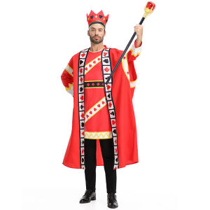Halloween costumes Poker King Family Matching Outfits Stage performance costume: Red Kings Robe