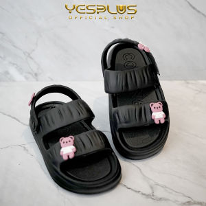 Sandal Slop Wanita Strap Aksesoris Bear Import Rubber Non-Slip Bahan Empuk Elastis EVA 1155-2
