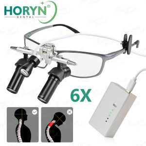 Ergo Optical Dental Loupes 48° 6X Flip up Loupes for Oral Surgery Comfortable Alternative to Bending And Lowering Head