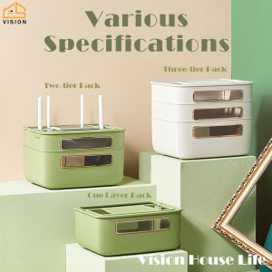 Vision Multi Layer WiFi Router Storage Box Drawer Type Socket Wire Cable Power Plug Wire Storage Rack Household Wire Board Cable Organizer