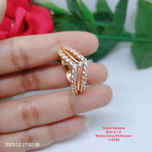 Cincin Vuji Dewasa Aksesoris Lapis Emas Tidak Mudah Pudar Atau Luntur C49