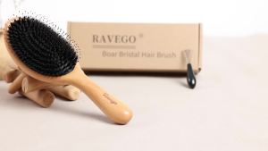 :RAVEGO Boar bristle comb , Suitable for both boys and girls , Curved bristle-nylon blend comb , Wet and Dry , Smooth massage , Easy combing , Daily Use , Enhance hair shine and health : Beauty and Personal Care