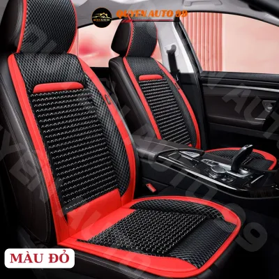 Tấm lót ghế ô tô hạt bi gỗ chất liệu da PU cao cấp thoáng khí chống nóng massage lưng giúp thoải mái lái xe