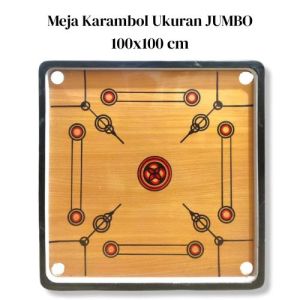 Set Papan Karambol Ukuran XXL 100x100 Free kristal & biji karambol + bubble dan fragile