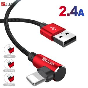 ZUZG Unbreakable 90 Degree USB Cable Data Charger For Phone Gaming Double Elbow 2M Cable Quick Charger USB Charge Cord Mobile Fast Charging Wire