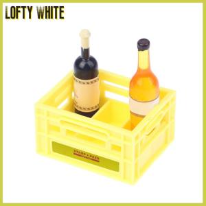 Lofty White 1:12บ้านตุ๊กตาจิ๋วตะกร้าเก็บเครื่องดื่มตะกร้าเบียร์ กาแฟโมเดลของตกแต่งห้องครัวอุปกรณ์ตกแต่งบ้านตุ๊กตา