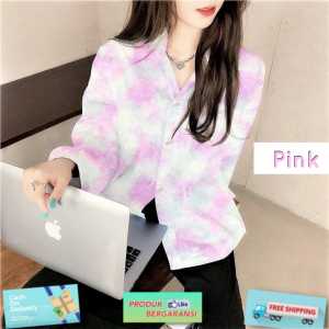 Godwin Collection - Hem Marble Arena Atasan Wanita Lengan Panjang Tie Dye Top Pastel Colour Hits