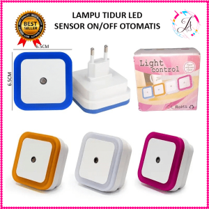 Lampu Malam LED Sensor Cahaya Otomatis Plug In - Warna-Warni