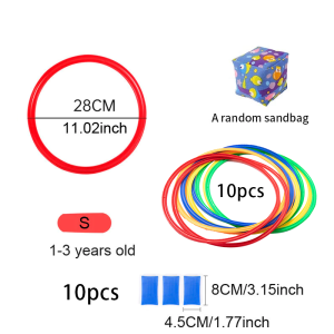 10Pcs Kids Jumping Ring Game Set Children Sensory Integration Training Sports Jump Rings with Buckle