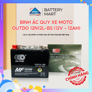 Ắc Quy Khô OUTDO 12N12L-BS 12V 12AH Ắc Quy Xe Vespa Ắc Quy Phụ Xe Mercedes