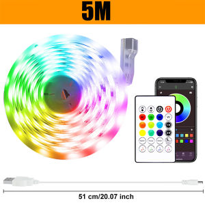 OSIDEN lampu hias sinkronisasi musik  led strip 5/10/15/20M hiasan kamar aesthetic ARGB lampu warna warni 5V/USB led strip lamp